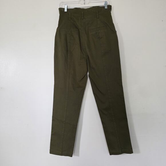 High Rise Tapered Pants Womens M/28 Waist Olive Green Boho Retro Army Y2K - Picture 4 of 9